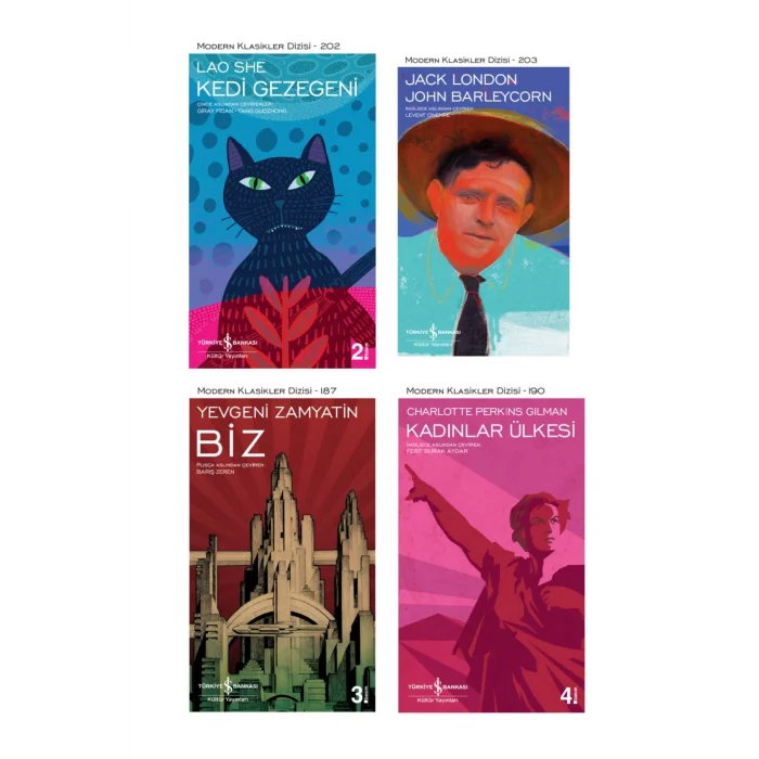 Kedi Gezegeni + John Barleycorn + Biz + Kadınlar Ülkesi- 4 Kitap Set - Iş Bankası Özel Set Kedi Geze