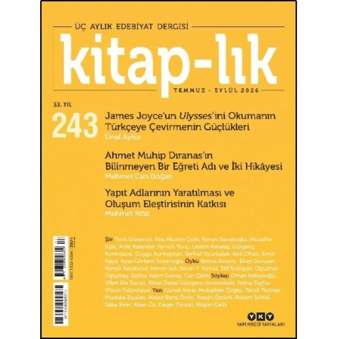Kitap–lık 243 / Temmuz – Eylül 2026 Ulysses’i Anlamak