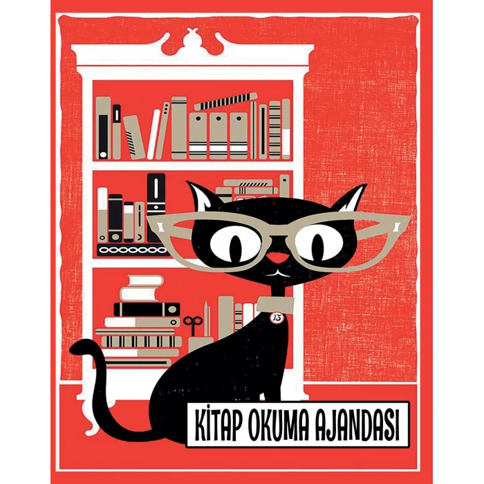 Kitap Okuma Ajandası - Gözlüklü Kedi