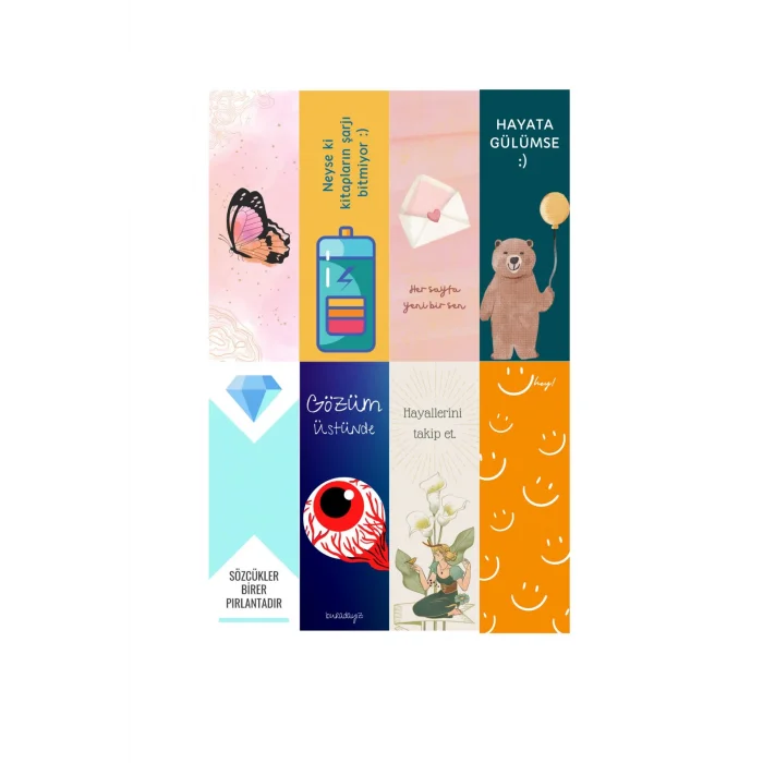 Kitap Severler İçin Hediyelik Kitap Ayracı 8 adet!