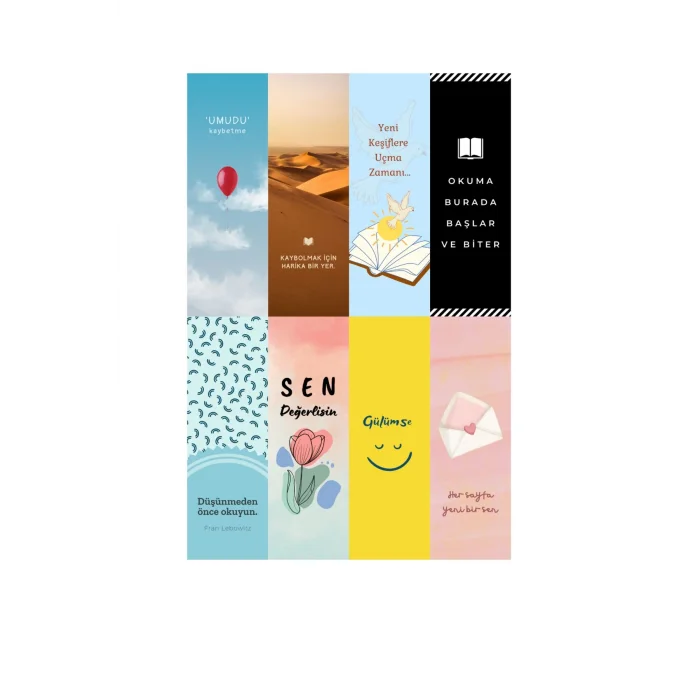 Kitap Severler İçin Hediyelik Kitap Ayracı 8 adet!