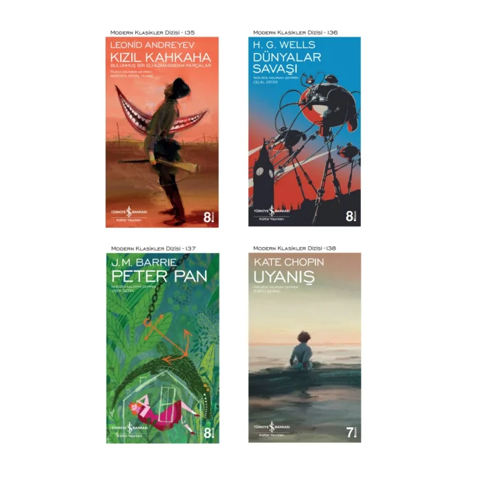 Kızıl Kahkaha + Dünyalar Savaşı + Peter Pan + Uyanış- 4 Kitap Set - Iş Bankası Özel Set Kızıl Kahkah