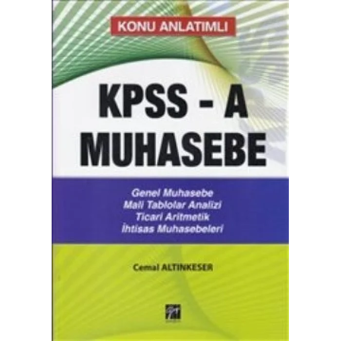 Konu Anlatımlı KPPS-A Muhasebe