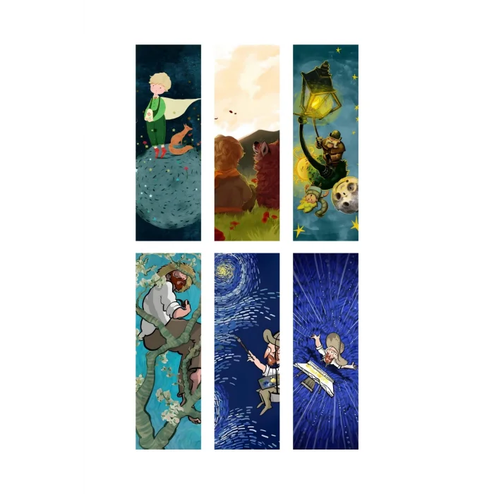 Küçük Prens Ve Van Gogh Kitap Ayraçları Hediyelik Ayraç 6lı set
