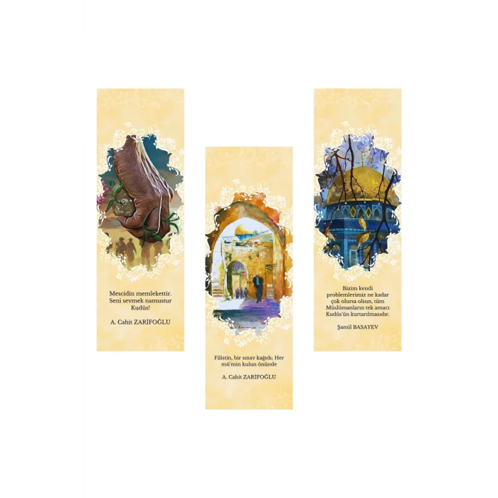 Kudüs Kitap Ayraçları Hediyelik Ayraç - Kudüs 3lü Ayraç Seti