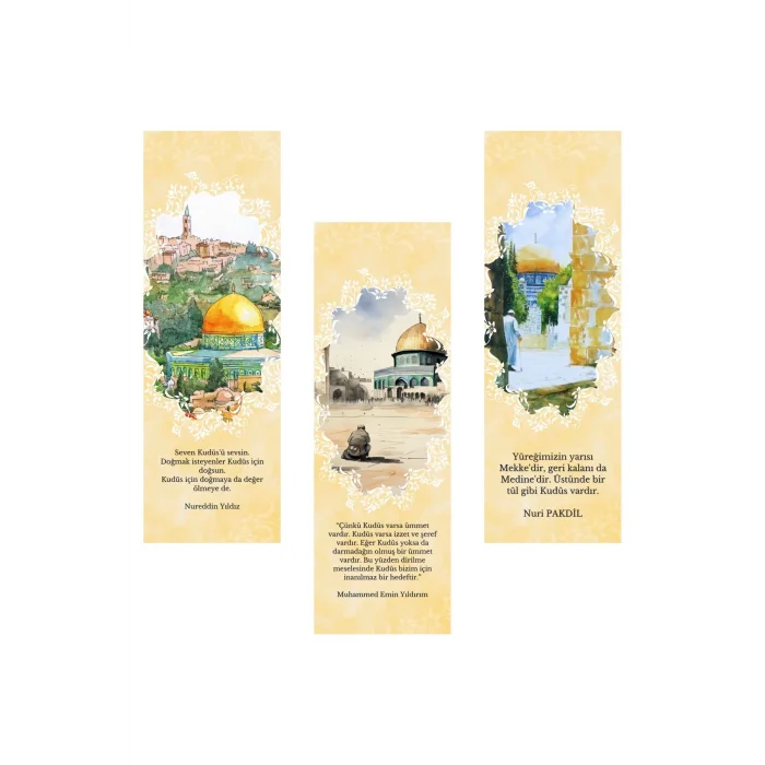 Kudüs Kitap Ayraçları Hediyelik Ayraç - Kudüs 3lü Ayraç Seti