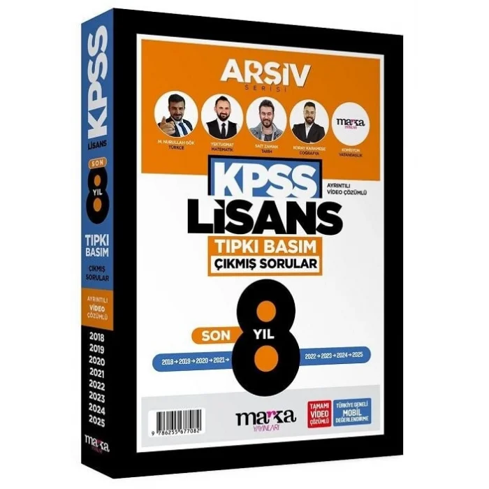 Marka 2026 KPSS Genel Yetenek Genel Kültür Lisans Çıkmış Sorular Son 8 Yıl Tıpkı Basım Çözümlü ARŞİV Serisi Marka Yayınları