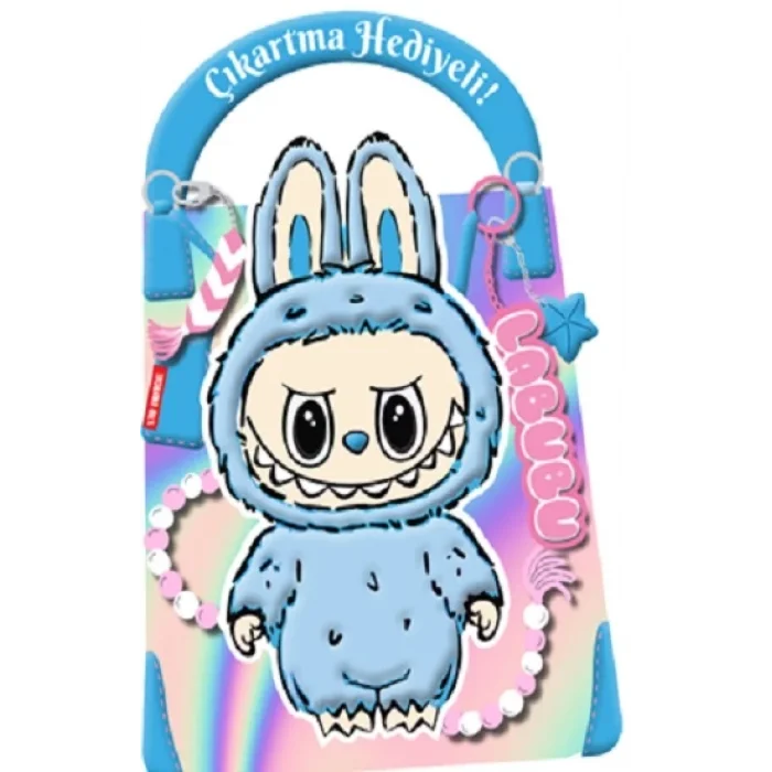 Mavi Labubu –  Çıkartma Hediyeli Boyama Kitabı