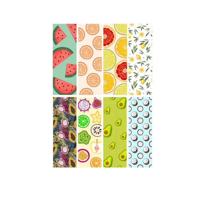 Meyve Temalı Kitap Ayraçları-Yazın Enerjisini Sayfalarınıza Taşıyın- Kitap Ayracı 8 adet