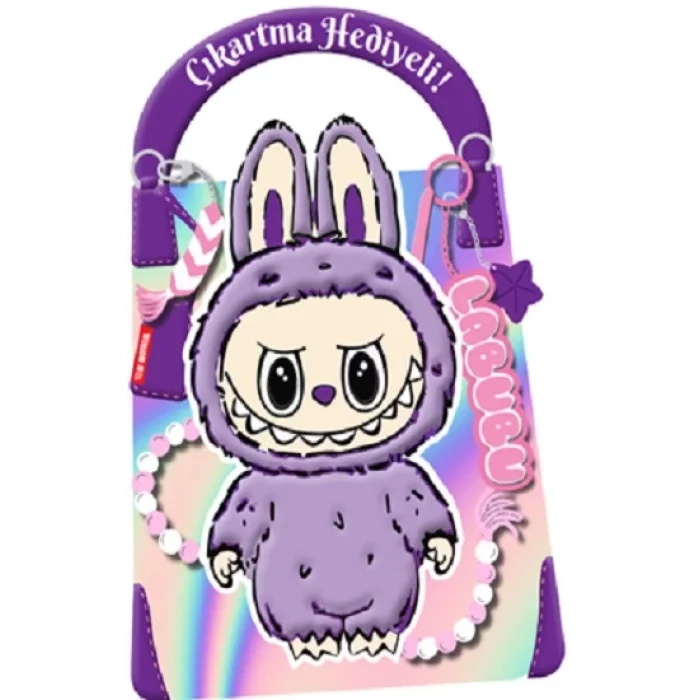 Mor Labubu –  Çıkartma Hediyeli Boyama Kitabı