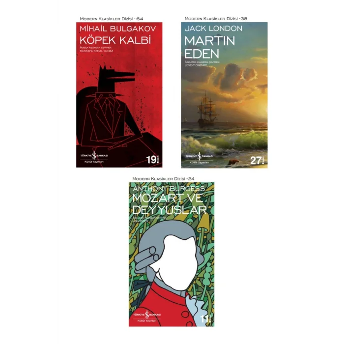 Mozart Ve Deyyuslar + Martin Eden + Köpek Kalbi- 3 Kitap Set - Iş Bankası Özel Set Mozart Ve Deyyusl