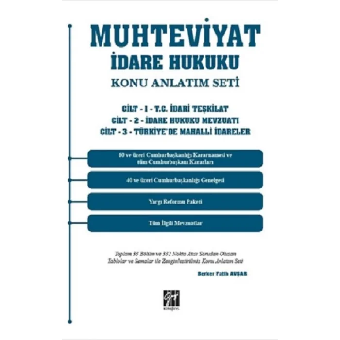 Muhteviyat İdare Hukuku Konu Anlatım Seti (3 Cilt Takım)