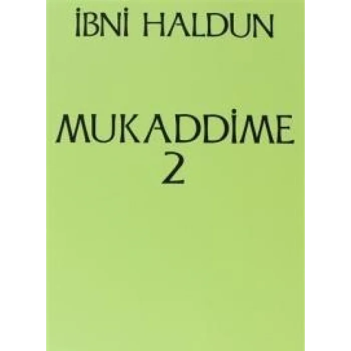 Mukaddime Cilt: 2