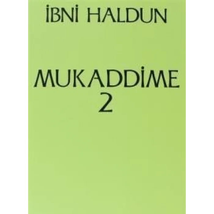 Mukaddime Cilt: 2