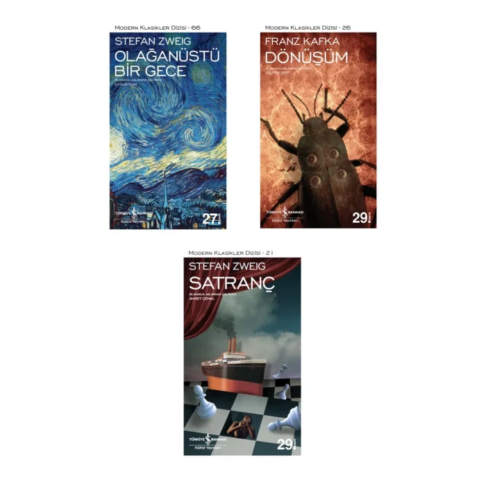 Olağanüstü Bir Gece + Dönüşüm + Satranç- 3 Kitap Set - Iş Bankası Özel Set Olağanüstü Bir Gece Kitab