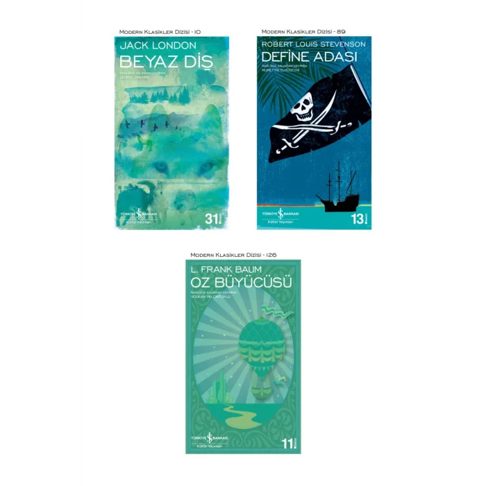 Oz Büyücüsü + Define Adası + Beyaz Diş- 3 Kitap Set - Iş Bankası Özel Set Oz Büyücüsü Kitabı