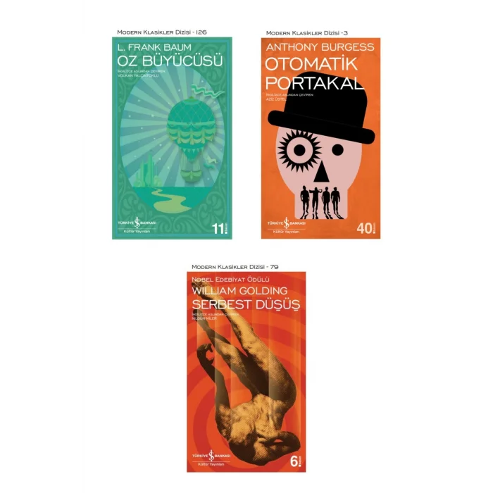 Oz Büyücüsü + Otomatik Portakal + Serbest Düşüş- 3 Kitap Set - Iş Bankası Özel Set Oz Büyücüsü Kitab