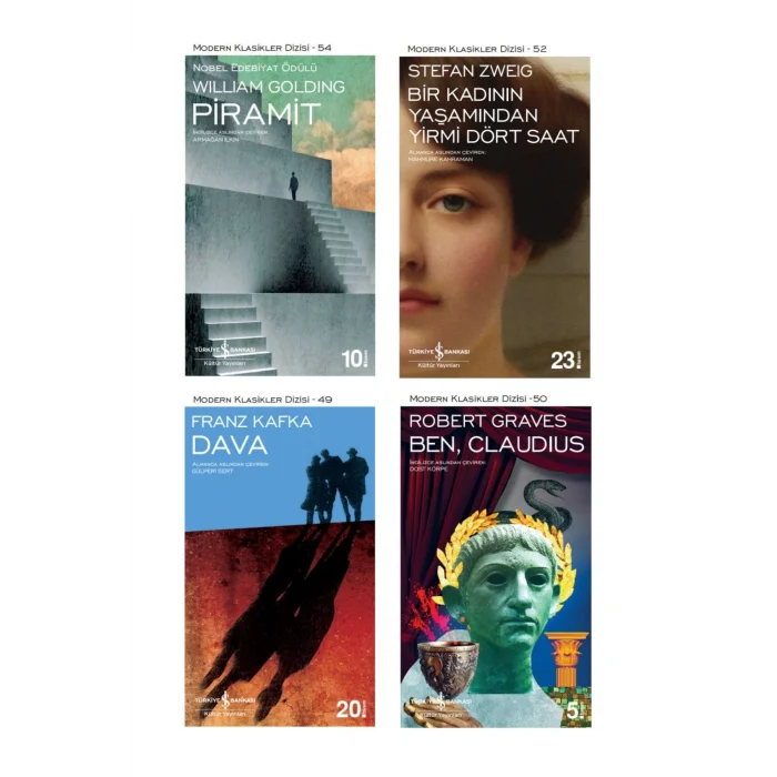 Piramit + Bir Kadının Yaşamından Yirmi Dört Saat + Dava + Ben, Claudius- 4 Kitap Set