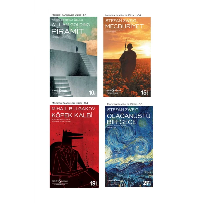 Piramit + Mecburiyet + Olağanüstü Bir Gece + Köpek Kalbi- 4 Kitap Set - Iş Bankası Özel Set
