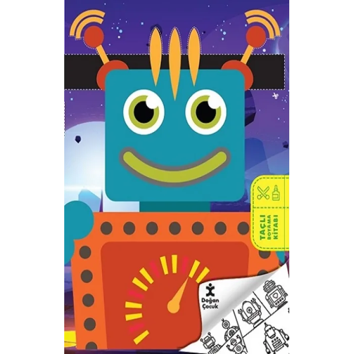 Robot Evreni Taçlı Boyama Kitabı