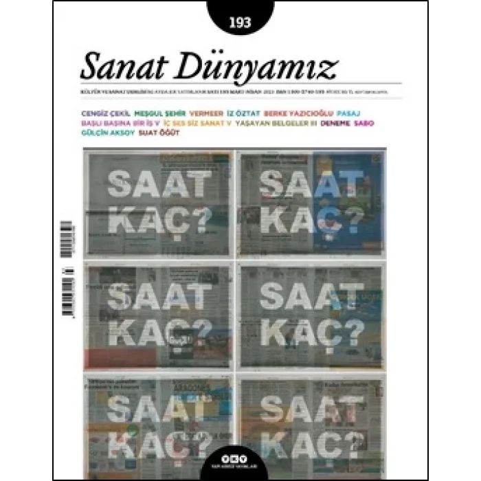 Sanat Dünyamız 193 / Mart – Nisan 2023