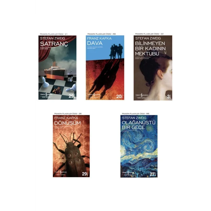 Satranç + Dava + Bilinmeyen Bir Kadının Mektubu + Dönüşüm + Olağanüstü Bir Gece- 5 Kitap Set