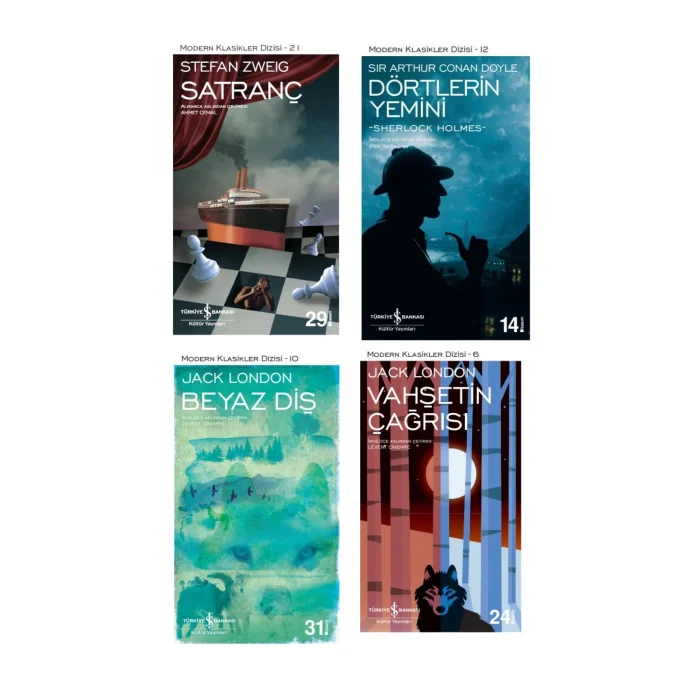 Satranç + Dörtlerin Yemini + Beyaz Diş + Vahşetin Çağrısı- 4 Kitap Set - Iş Bankası Özel Set