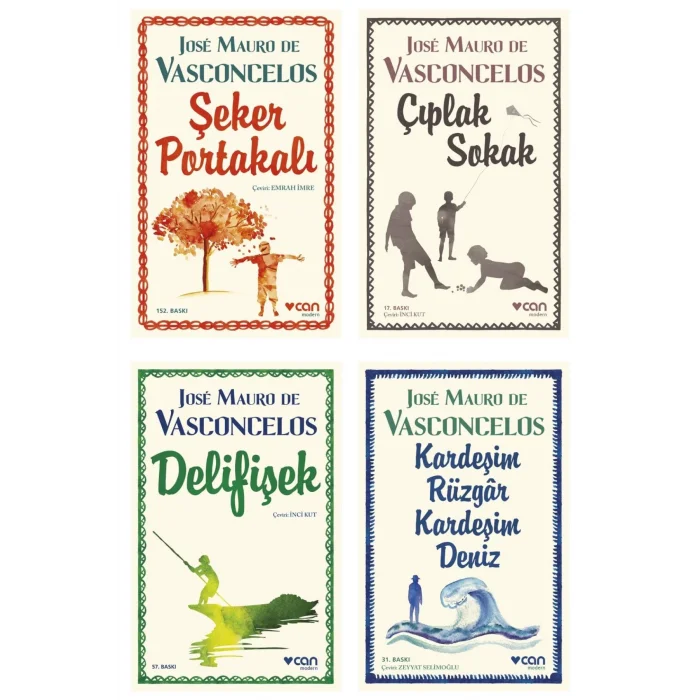 Şeker Portakalı + Çıplak Sokak + Delifişek + Kardeşim Rüzgar, Kardeşim Deniz- 4 Kitap Set