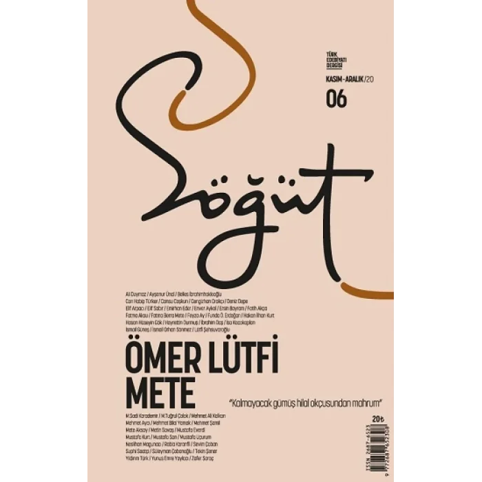 Söğüt - Türk Edebiyatı Dergisi Sayı 06 Kasım - Aralık 2020