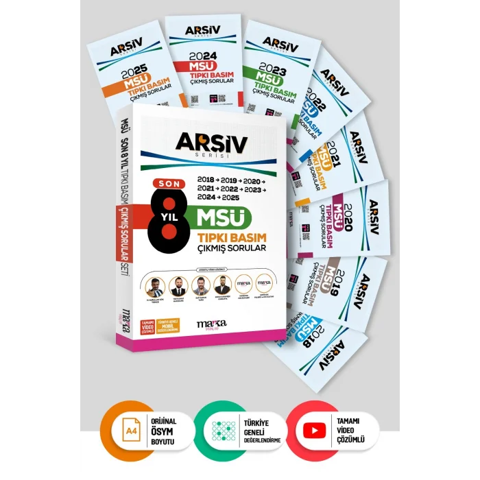 Son 8 Yıl MSÜ Arşiv Serisi Tıpkı Basım Fasikül Fasikül Çıkmış Sorular Tamamı Video Çözümlü Marka Yayınları