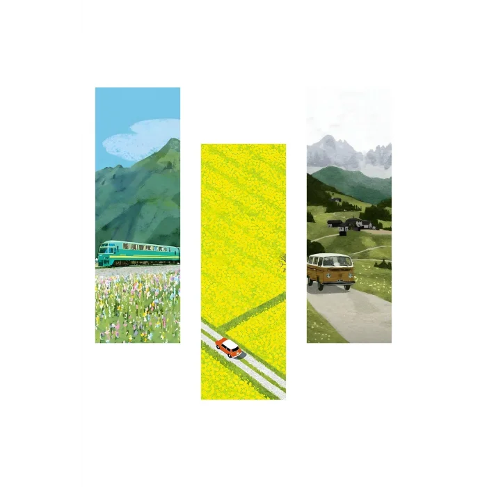 Taşıt Seti Kitap Ayraçları Hediyelik Ayraç - Taşıt Seti 3lü Ayraç Seti