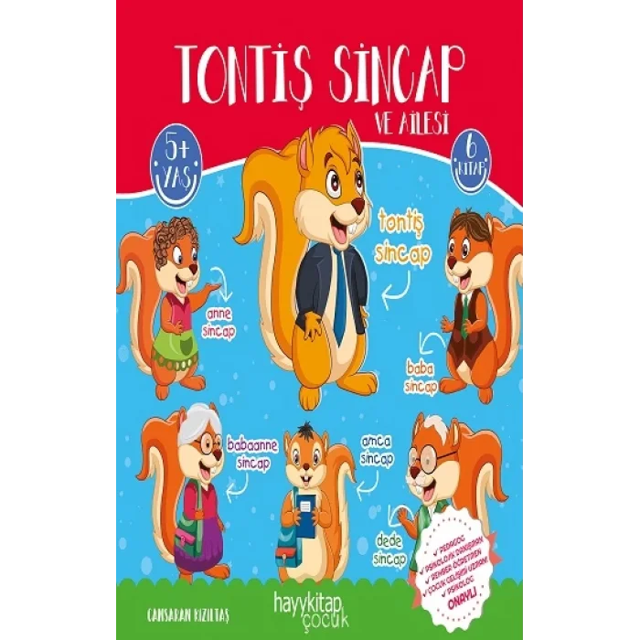 Tontiş Sincap ve Ailesi 6lı Öykü Seti