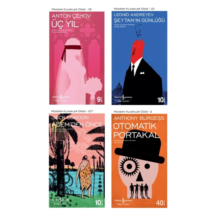 Üç Yıl + Şeytanın Günlüğü + Ademden Önce + Otomatik Portakal- 4 Kitap Set - Iş Bankası Özel Set