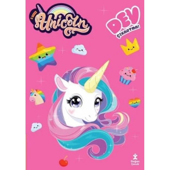 Unicorn - Dev Çıkartmalı Boyama Kitabı