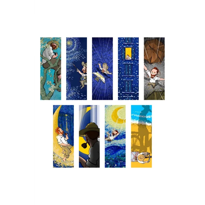 Van Gogh Kitap Ayraçları Hediyelik Ayraç 9lu set