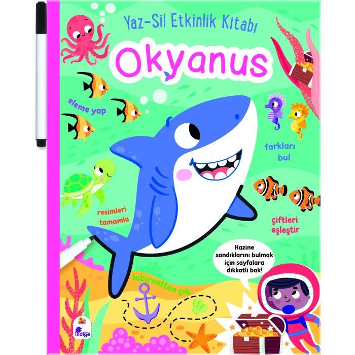 Yaz-Sil Etkinlik Kitabı – Okyanus (Kalemli)