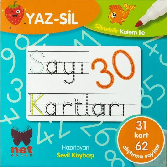 Yaz-Sil Sayı Kartları