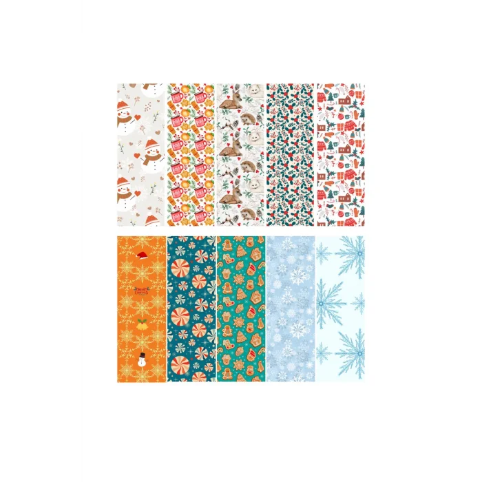 Yeni Yıl 10lu Ayraç Seti 05a-Yılbaşı Temalı Kitap Ayracı 10 Adet