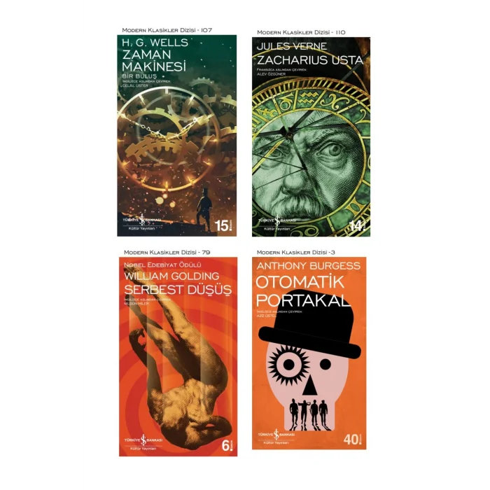 Zacharius Usta + Zaman Makinesi Bir Buluş + Serbest Düşüş + Otomatik Portakal- 4 Kitap Set