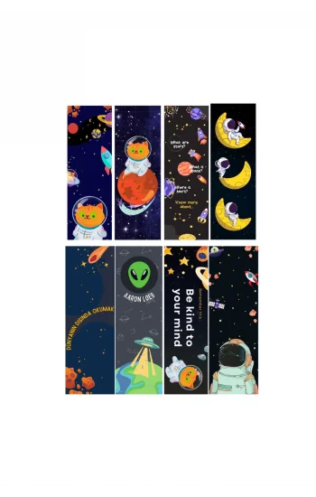 10lu Ayraç Seti 07-uzay Temalı Kitap Ayracı- Kitap Ayracı 10 Adet