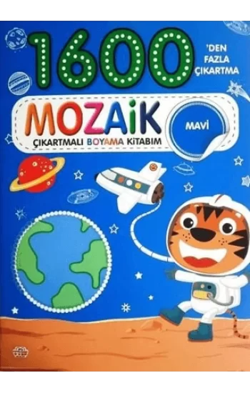 1600 Mozaik Çıkartmalı Boyama Kitabım Mavi Kitap