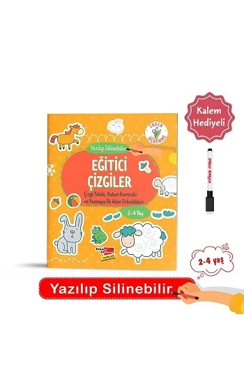 2-4 Yaş Eğitici Çizgiler (Yaz-Sil)