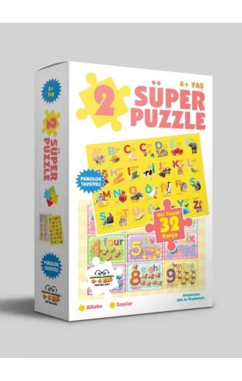 2 Süper Puzzle - Alfabe - Sayılar 4+ Yaş