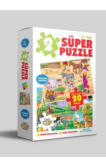 2 Süper Puzzle - Çiftlik Hayvanları - Vahşi Hayvanlar 2+ Yaş