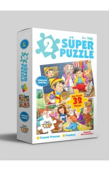2 Süper Puzzle - Pamuk Prenses - Pinokyo 4+ Yaş