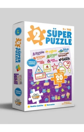 2 Süper Puzzle - Renkler - Şekiller - Kavramlar 2+ Yaş