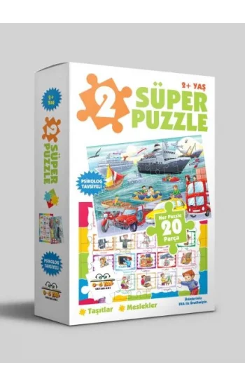 2 Süper Puzzle - Taşıtlar - Meslekler 2+ Yaş