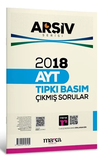2018 AYT ARŞİV SERİSİ Tıpkı Basım Çıkmış Sorular Tamamı Video Çözümlü