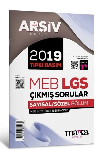 2019 LGS 8. Sınıf ARŞİV Serisi Tıpkı Basım Çıkmış Sorular Tamamı Video Çözümlü