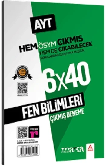 2024 AYT Fen Bilimleri ÖSYM Çıkmış ve Çıkabilecek Sorulardan Oluşturulmuş 6 Deneme Sınavı Tamamı Video Çözümlü